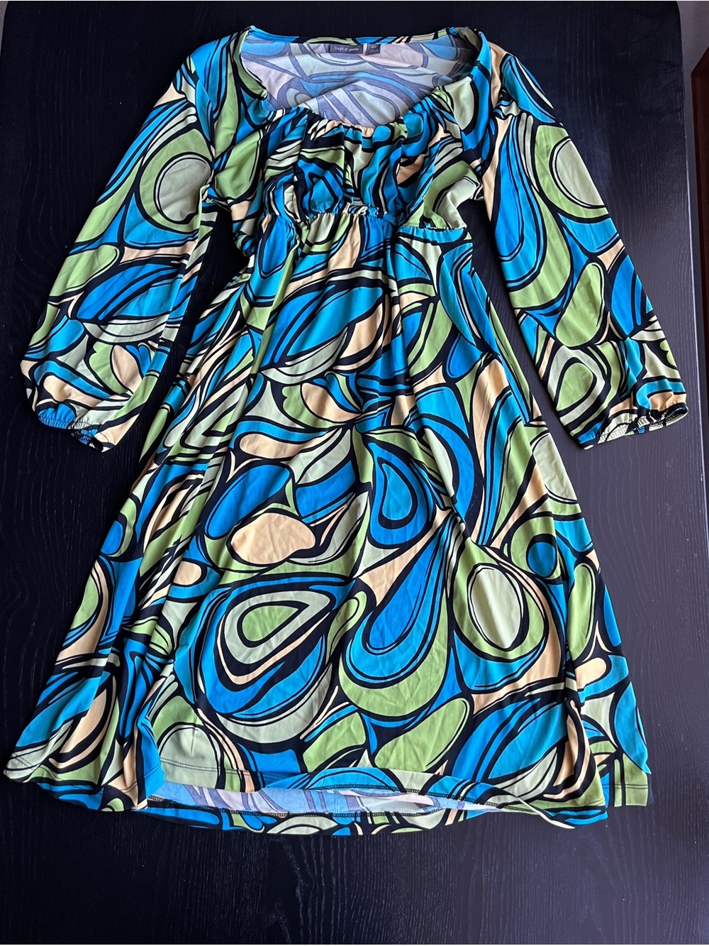 Groovy Apt. 9 Petite Psychedelic Swirl Mod Dress